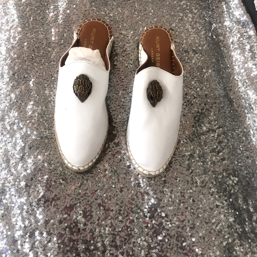 White Kurt Geiger flat mules
